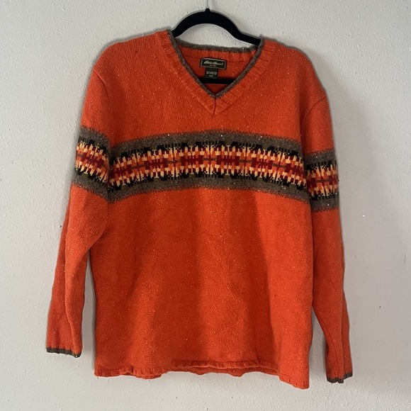 Eddie Bauer Other - Vintage Eddie Bauer Lambswool Sweater Mens XXL Fair Isle Nordic Pullover Grandpa